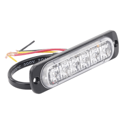 Luz Auxiliar de 6 LED, Ambar, Lente Transparente, SAE