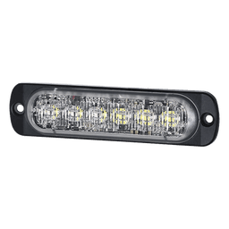 Luz Auxiliar de 12 LED, Ambar/Blanco, Lente Transparente, SAE