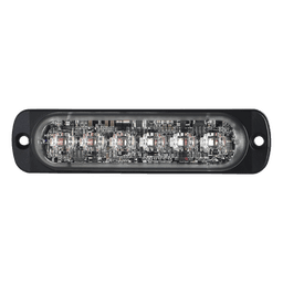 Luz Auxiliar de 12 LED, Rojo/Claro, Lente Transparente, SAE
