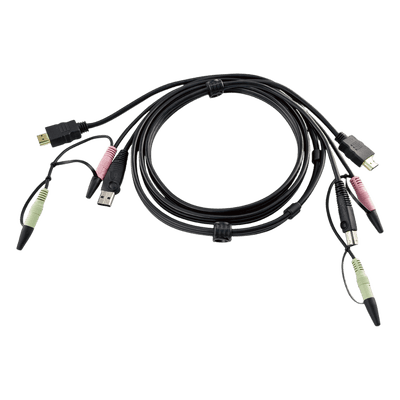 Cable KVM / USB HDMI / Audio 3.5mm / 1.8m (6 pies) / Conexión PC a Conmutador KVM