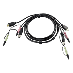 Cable KVM / USB HDMI / Audio 3.5mm / 1.8m (6 pies) / Conexión PC a Conmutador KVM