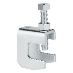 Mordaza de Acero Fija / Varilla Roscada 1/4" / Viga hasta 3/4" / Resistencia 570 kg / Par de Instalación 17 Nm