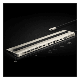 Docking Station USB-C / 13 Dispositivos Simultáneos / Dual Video 4K/60 Hz / USB 3.2 Gen 1 / Ethernet Gigabit / Power Pass-Through 85 W
