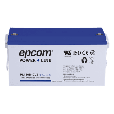 Batería de respaldo 12 V 150 Ah AGM | Certificada UL94-HB Retardo a la flama básica | Ciclo profundo | Para uso en aplicaciones fotovoltaicas y de emergencia | Terminales T5