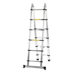 Escalera Telescópica / Aluminio / Tipo Tijera / 3.8 m (12.5 ft) / 150 kg / Plegable