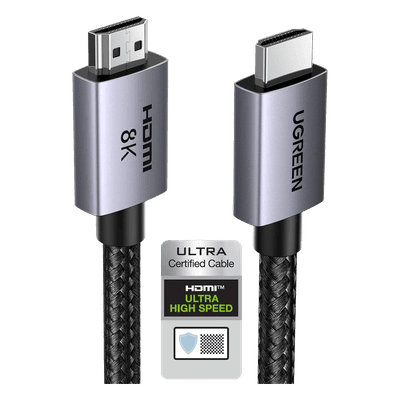 Cable HDMI 2.1 / 8K@60Hz / 4K@240Hz / 48 Gbps / 3 m (9.8 ft) / eARC / HDR10+ / Nylon Trenzado / Aluminio