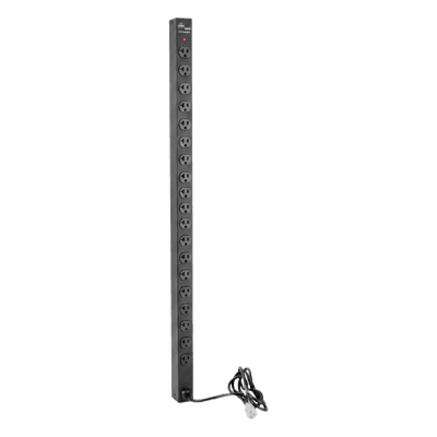 PDU Vertical para Rack / 18 Tomas NEMA 5-15R / 15A / 1.22 m (48 in) / Montaje Rack o Panel / Acero Negro