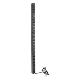 PDU Vertical para Rack / 18 Tomas NEMA 5-15R / 15A / 1.22 m (48 in) / Montaje Rack o Panel / Acero Negro