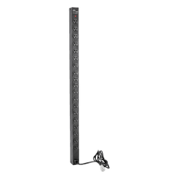 PDU Vertical para Rack / 18 Tomas NEMA 5-15R / 15A / 1.22 m (48 in) / Montaje Rack o Panel / Acero Negro