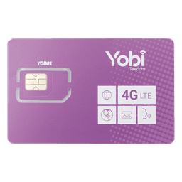 SIM Yobi para dispositivos móviles 3G/4G con recarga de 1GB cada mes durante 1 año de servicio (solo datos)