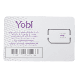 SIM Yobi para dispositivos móviles 3G/4G con recarga de 1GB cada mes durante 1 año de servicio (solo datos)