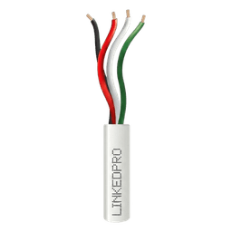 Bobina de Cable 305 Metros (1000 Pies): 4 x 22 AWG, Color Blanco, CM, Para Sistemas de Seguridad y Alarmas