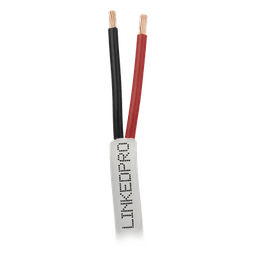 Bobina de Cable 305 Metros (1000 Pies) / Alambre de Cobre 2 x 16 AWG / Color Blanco / CMR / Para Sistemas de Seguridad y Alarmas