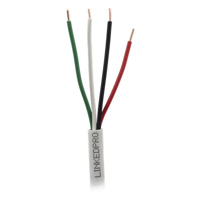 Bobina de 305 Metros (1000 Pies) / Alambre de Cobre 4 x 18 AWG / Color Blanco / CM / Para Sistemas de Seguridad y Alarmas