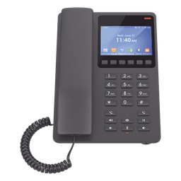 Teléfono IP Hotelero / Pantalla LCD Color / 2 Líneas SIP / Wi-Fi 6 Doble Banda / Codec Opus / USB-C Carga Rápida