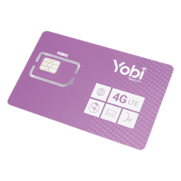 SIM Yobi para dispositivos móviles 3G/4G con recarga de 10GB cada mes durante 1 año de servicio (solo datos)