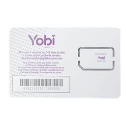 SIM Yobi para dispositivos móviles 3G/4G con recarga de 10GB cada mes durante 1 año de servicio (solo datos)