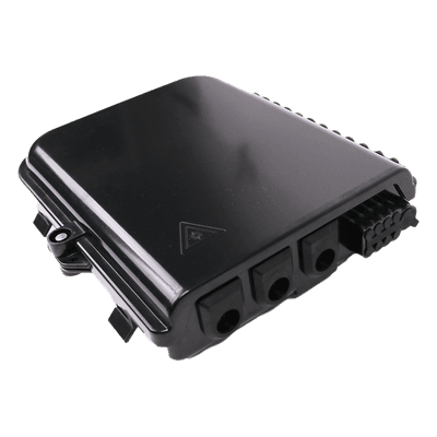 Cierre de Empalme para 24 fusiones de fibra óptica, Interior/Exterior, 3 Entradas para Cable Ø 6-12mm, con 8 acopladores SC/APC y splitter 1x8 SC/APC Incluido, IP65