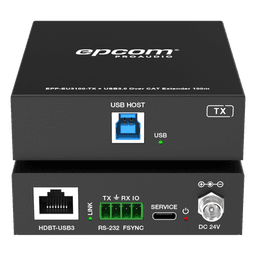 Extensor USB 3.0 / Hasta 100 m (328 ft) por CAT6a / PoC Bidireccional 24 Vcc / RS-232 / 4x USB-A / 5 Gbps