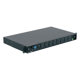 PDU Monitoreable / 8 Salidas NEMA 5-20R / Entrada NEMA 5-15P / Horizontal 1UR / 19 in / 120 Vca / 20 Amp