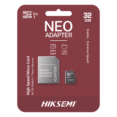 Memoria microSD / 32 GB / Clase 10 / Lectura 92 MB/s / Escritura 50 MB/s / NAND TLC / Adaptador SD Incluido