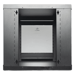 Gabinete de Pared 12U / Profundidad Ajustable 930 mm / Acero Reforzado ANSI/TIA / Carga 100 kg / Cristal Templado / 4 Postes Ajustables