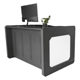 Escritorio de Monitoreo Profesional / 1300 x 750 x 800 mm / Metal de Alta Resistencia / Tapas Retirables / 100 kg / Gris Oxford