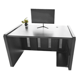 Escritorio de Monitoreo Profesional / 1300 x 750 x 800 mm / Metal de Alta Resistencia / Tapas Retirables / 100 kg / Gris Oxford