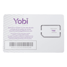 SIM Yobi para dispositivos móviles 3G/4G con recarga de 5GB cada mes durante 1 año de servicio (solo datos)