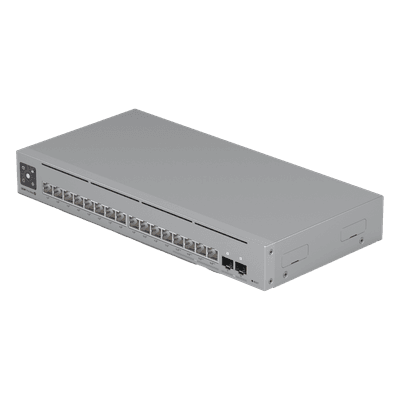 UniFi Switch Pro Max 16 PoE con funciones Capa 3, 16 puertos EtherLight RGB / (4) puertos 2.5 GbE POE++ y (12) puertos GbE POE+ /(2) puertos SFP+ 10G /con pantalla táctil informativa, hasta 180W de presupuesto POE 