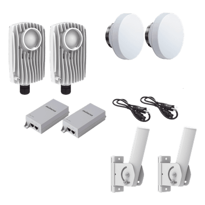 Kit de radios inalámbricos / 1.75 Gbps PTMP / 2.0 Gbps PTP / 4.9-6.4 GHz / IP67 / 12 dBi / PoE incluido