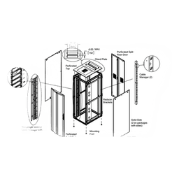 Gabinete Rack / 42 UR / 2000x800x1200 mm / 2500 lb / Acero / Puertas Perforadas / Gestión de Cables