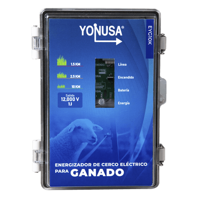 Energizador para Ganado 10,000Volts-2JOULES/ 25,000 metros lineales de protección / Cercas Electrificadas