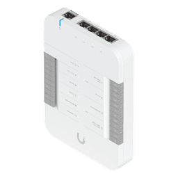UniFi Access Hub Door, puede conectar 2 lectores y 2 cámaras (no incluidos) para controlar solo una puerta / 2 terminales AUX y 4 entradas adicionales (sensores y botones) POE 802.3bt no incluido