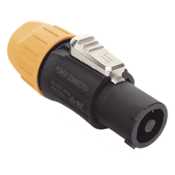 Conector PowerCom Macho / IP65 / 20 A a 250 V CA / Tres Núcleos / Bloqueo Rápido / Carcasa Amarilla