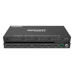 Matriz HDMI / 4x4 / 4K@30Hz / 10.2 Gbps / Escalador Integrado / Video Wall / Control RS-232 e IR