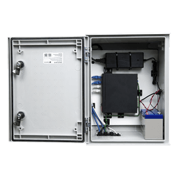 KIT de Gabinete de Poliéster (300 x 400 x 200 mm) + Controlador de Carga con Switch PoE (5) + Batería de 12V 7Ah
