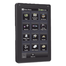 Navegador portátil aera 760, muestra información de trafico aéreo y una excelente visualización por medio de su  pantalla con visión 3D  touch screen.