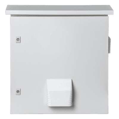 Gabinete de Acero para Exterior / IP55 / IK10 / Ventilador 110 VCA / Montaje Rack 19" / 593 x 609 x 399 mm (23.3 x 24 x 15.7 in)