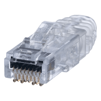 Plug RJ45 Cat6 / 3 Piezas / 23-24 AWG / 50μ Oro / 2500 Ciclos / 100 Piezas