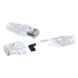 Plug RJ45 Cat6 / 3 Piezas / 23-24 AWG / 50μ Oro / 2500 Ciclos / 100 Piezas