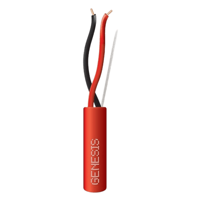 Carrete de Alambre de 305 Metros (1000 Pies) / 2 x 12 AWG / Riser / Tipo FPLR-CL3R / Color Rojo / Para Aplicaciones en Paneles de Detección de Incendio y Sistemas de Evacuación