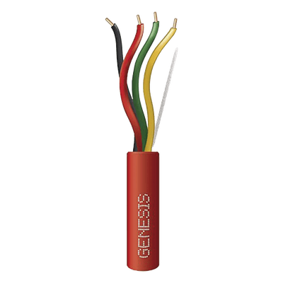 Carrete de 305 Metros (1000 Pies) de Alambre / 4 x 14 AWG / Plenum / Tipo FPLP-CL3P / Resistente al Fuego / Color Rojo / Para Sistemas Contra Incendio o Sistemas de Evacuación