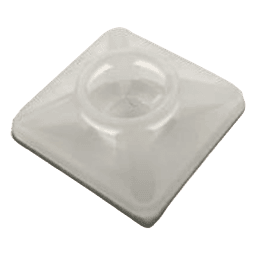  Base Autoadherible para Cinchos Práctica y Eficiente para la Organización y Fijación de Cables, Fabricada en Nylon Resistente y de Color Natural con una Medida de 19x19 mm, Paquete con 100 Piezas (4210-00001)
