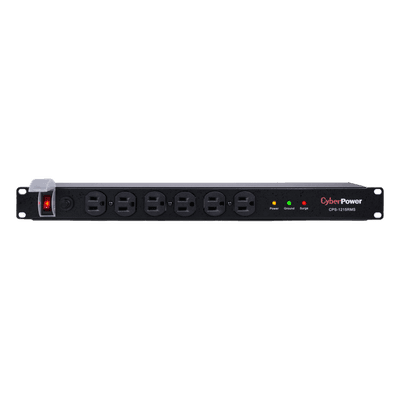 PDU Básico / 12 Tomas NEMA 5-15R / 1UR / 15A / 120Vca / 1800J Supresión / Cable 4.5m (14.8ft)