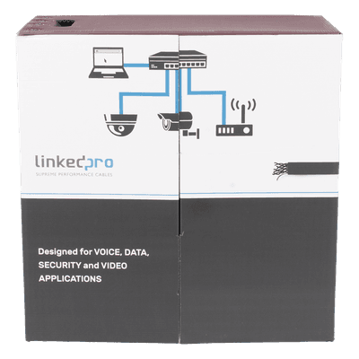 Bobina de Cable UTP 305 Metros (1000 Pies), Cat5e con Doble Forro, para Exterior, Climas Extremos, Color Negro