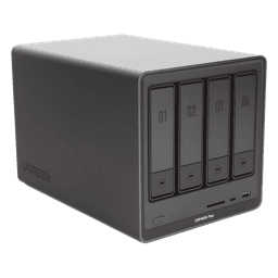 NAS UGREEN NASync DXP4800 Plus / Procesador Intel Pentium Gold 8505 5 Núcleos / 4 Bahías SATA + 2 M.2 NVMe PCIe 4.0 / 8GB DDR5 Expandible a 64GB / 10GbE + 2.5GbE / USB 3.2 Gen 2 Tipo C / HDMI 4K / Sistema Almacenamiento Conectado Red