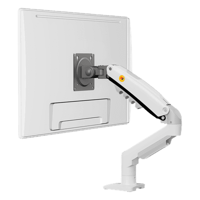 Brazo Ajustable para Monitor / 17" a 30" / Capacidad 9 kg / Rotación 360° / Inclinación +85° a -30° / Giro 180° / Resorte de Gas / Blanco