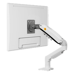 Brazo Ajustable para Monitor / 17" a 30" / Capacidad 9 kg / Rotación 360° / Inclinación +85° a -30° / Giro 180° / Resorte de Gas / Blanco
