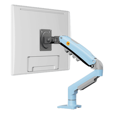 Brazo Ajustable para Monitor / 17" a 30" / Capacidad 9 kg / Rotación 360° / Inclinación +85° a -30° / Giro 180° / Resorte de Gas / Color Azul